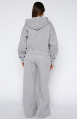 Come A Long Way Wide Leg Sweatpants Grey Marle