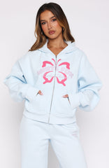 Lucky Thirteen Audrina Boxy Zip Front Hoodie Blue