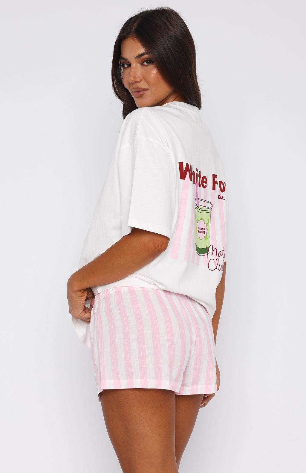 Echoes Of You Pyjama Shorts Pink/White
