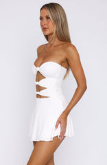 Sneaky Games Strapless Mini Dress White