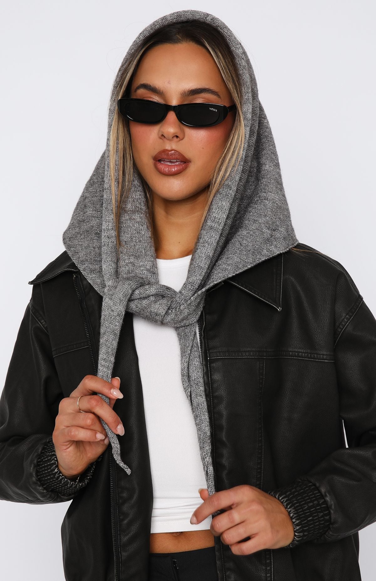 Audrey Triangle Scarf Charcoal