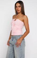 Glow Season Strapless Top Baby Pink
