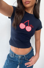 Sweet Little Lies Baby Tee Navy