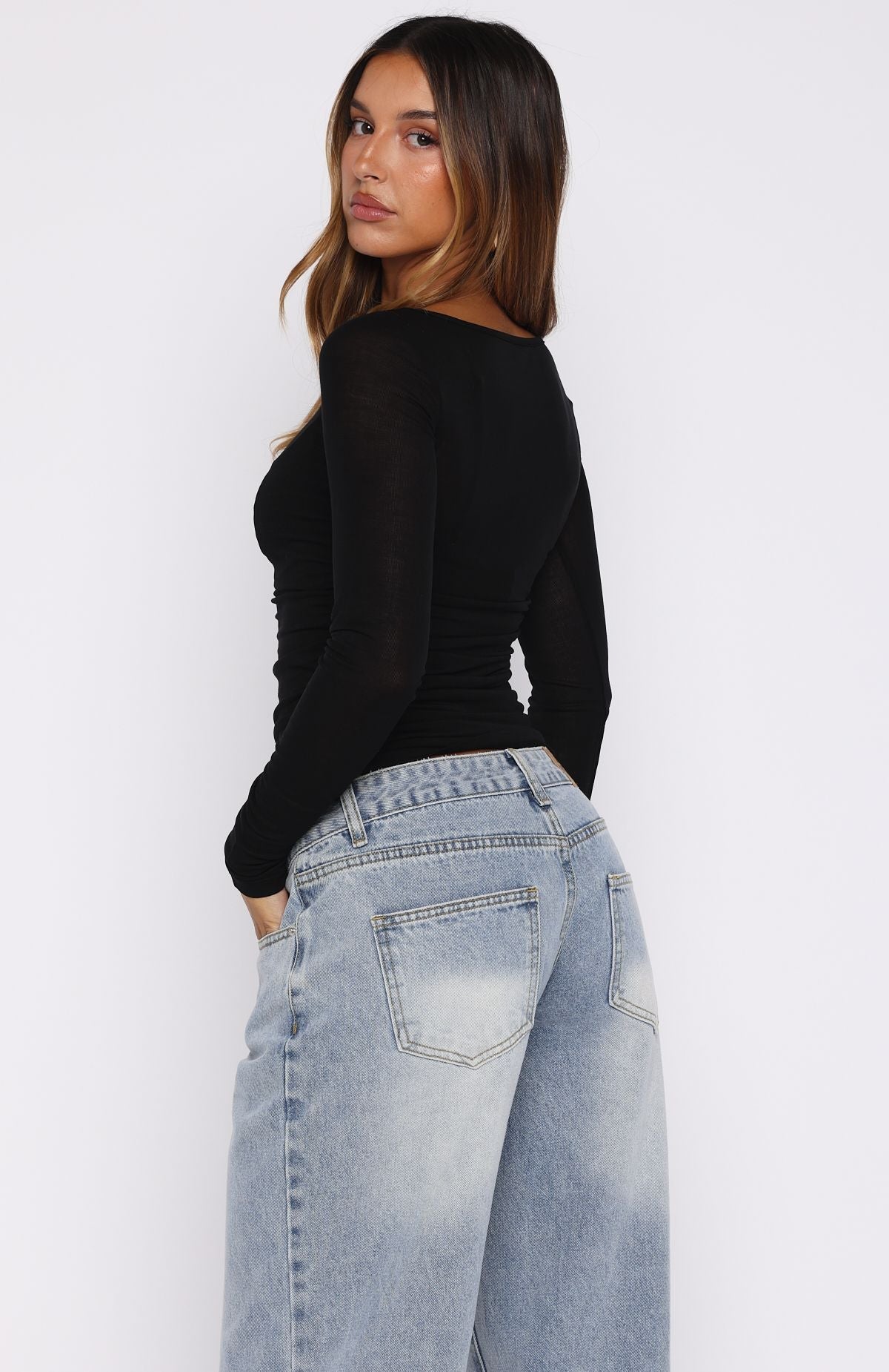 Never Took Me Serious Long Sleeve Top Black