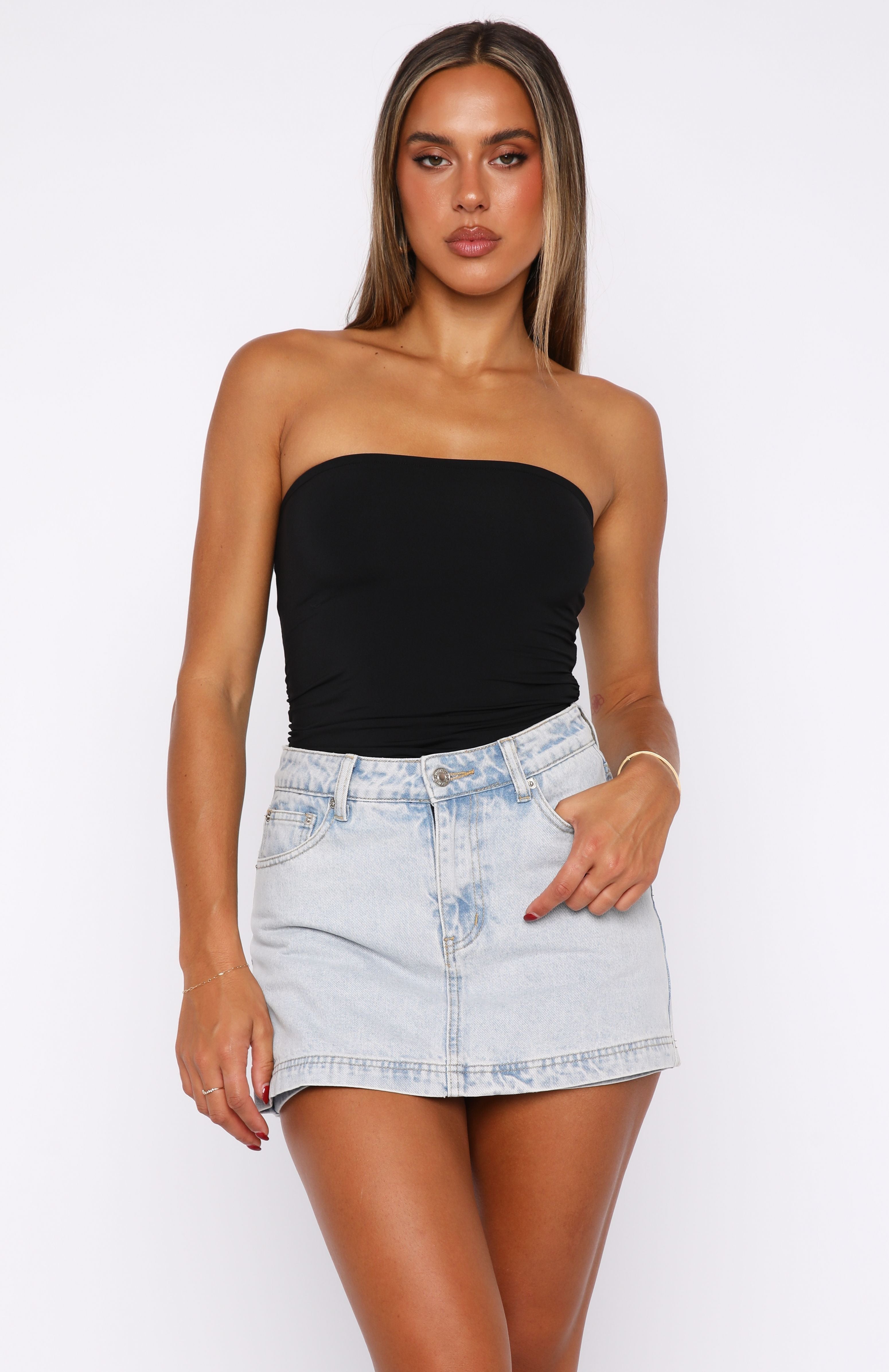 All Your Problems Denim Skort Glacier Blue