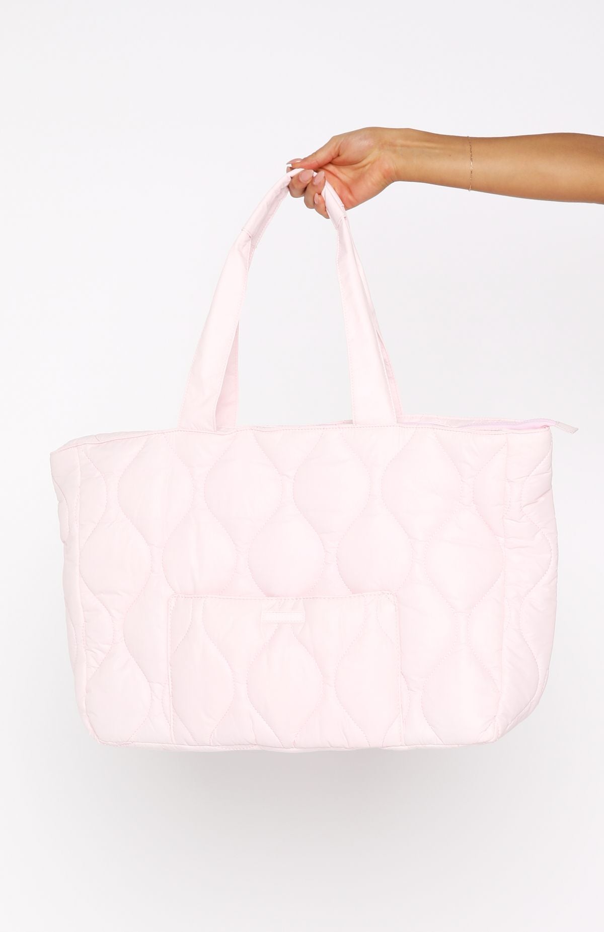 Always Moving Quilted Tote Bag Ballet Pink
