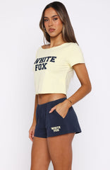 Put In Overtime Off Shoulder Relaxed Tee Lemon
