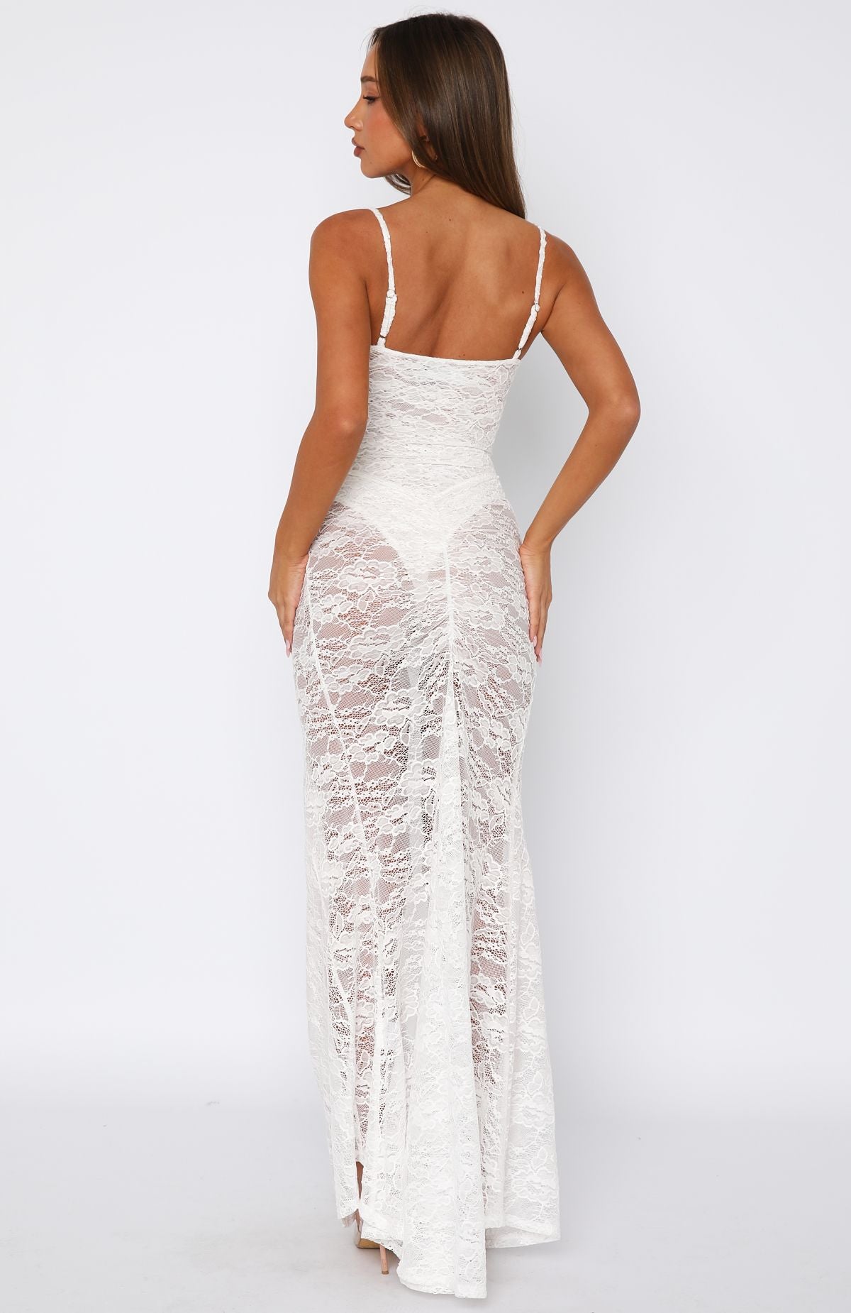 Tell Me I'm Pretty Lace Maxi Dress White