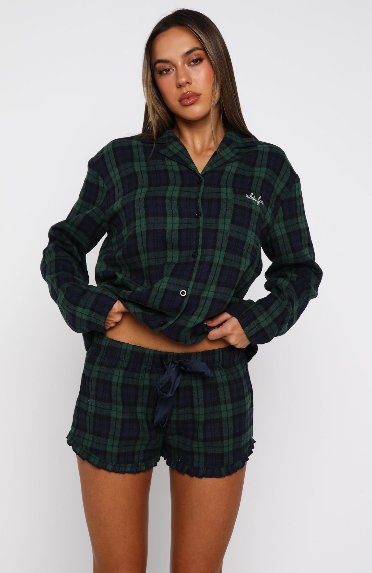 That Time Of Year Pyjama Shorts Green/Navy