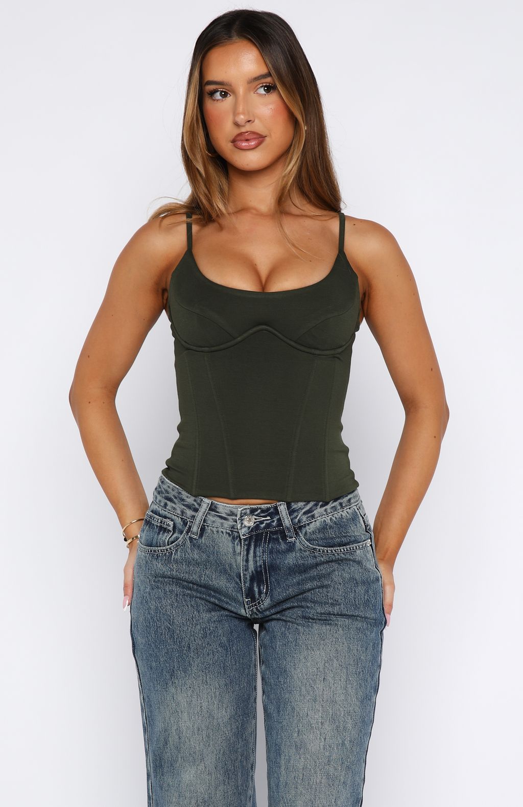 Honey Baby Bustier Khaki