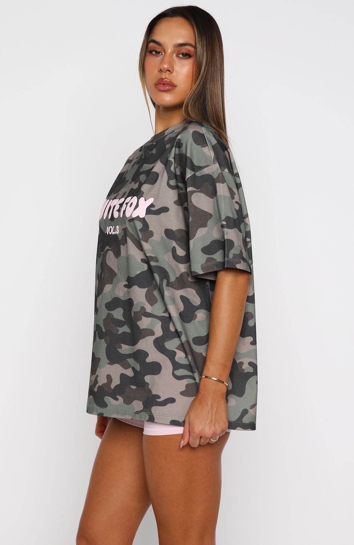 Offstage Printed Oversized Tee Washed Camo
