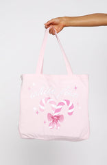 Candy Cane Christmas Tote Bag Cupcake