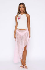Milan Mornings Lace Maxi Skirt Baby Pink
