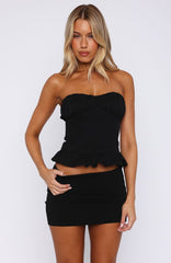 All For You Strapless Top Black