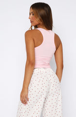 No Peace Racer Back Pyjama Top Baby Pink