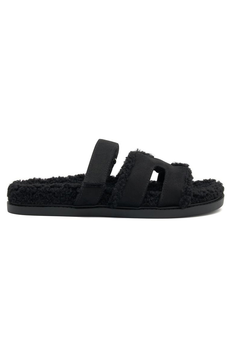 Sandra Shearling Sandals Black