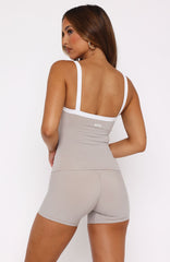 Now's The Time Active Tank Pebble/White