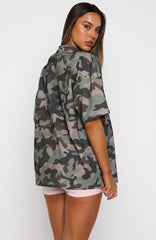 Offstage Printed Oversized Tee Washed Camo