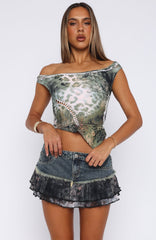 Untamed Spirit Off Shoulder Top Mystic Animal
