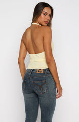 Linger In The Light Halter Top Lemon