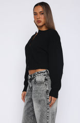 Warm Whispers Knit Cardigan Black