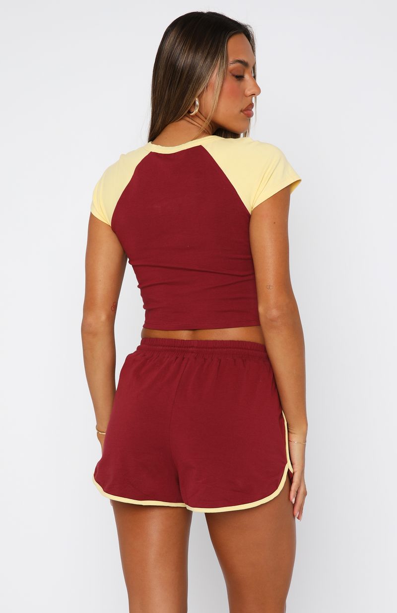 Another Level Relaxed Shorts Burgundy