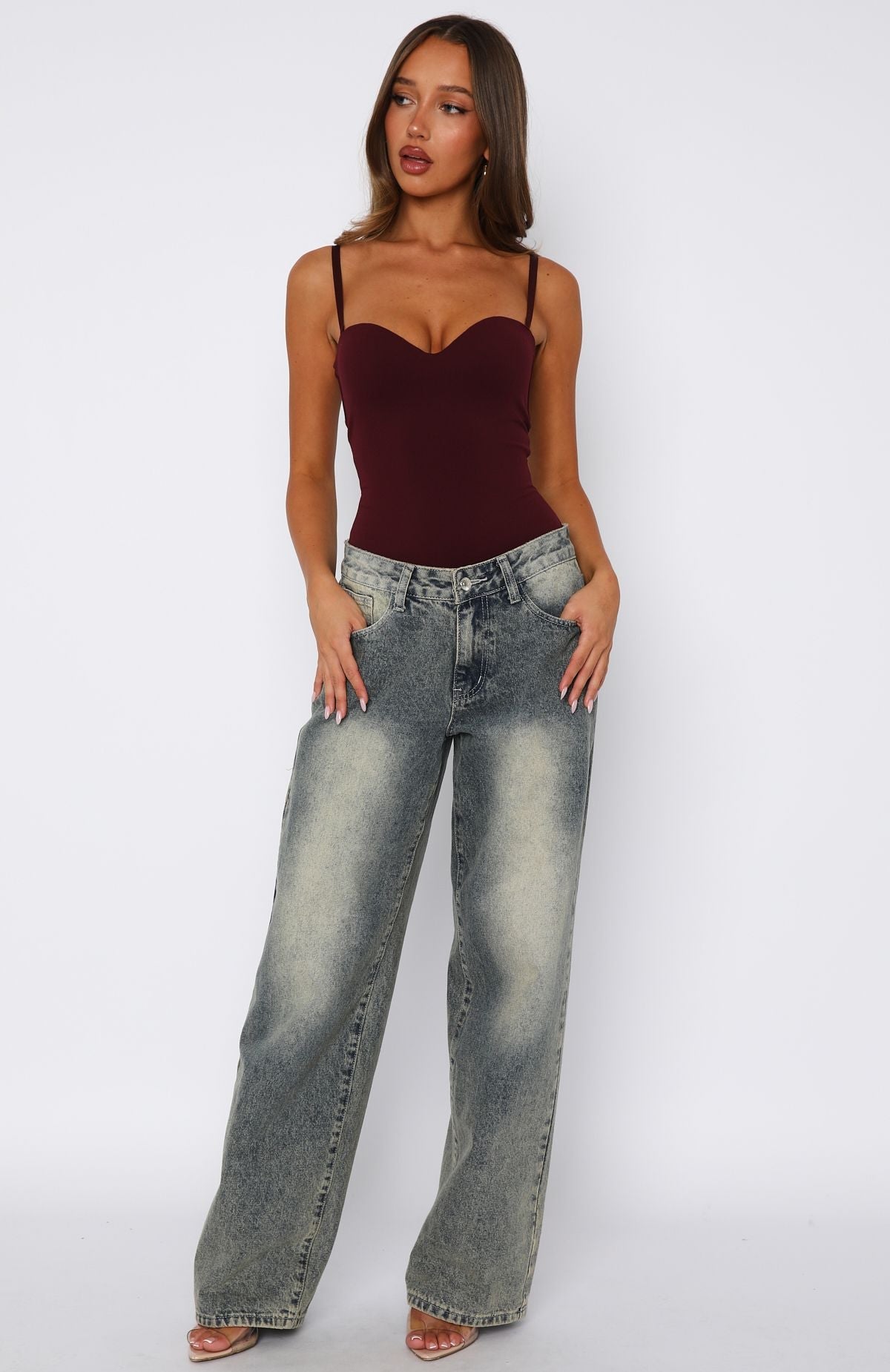 Stuck To You Bodysuit Wine