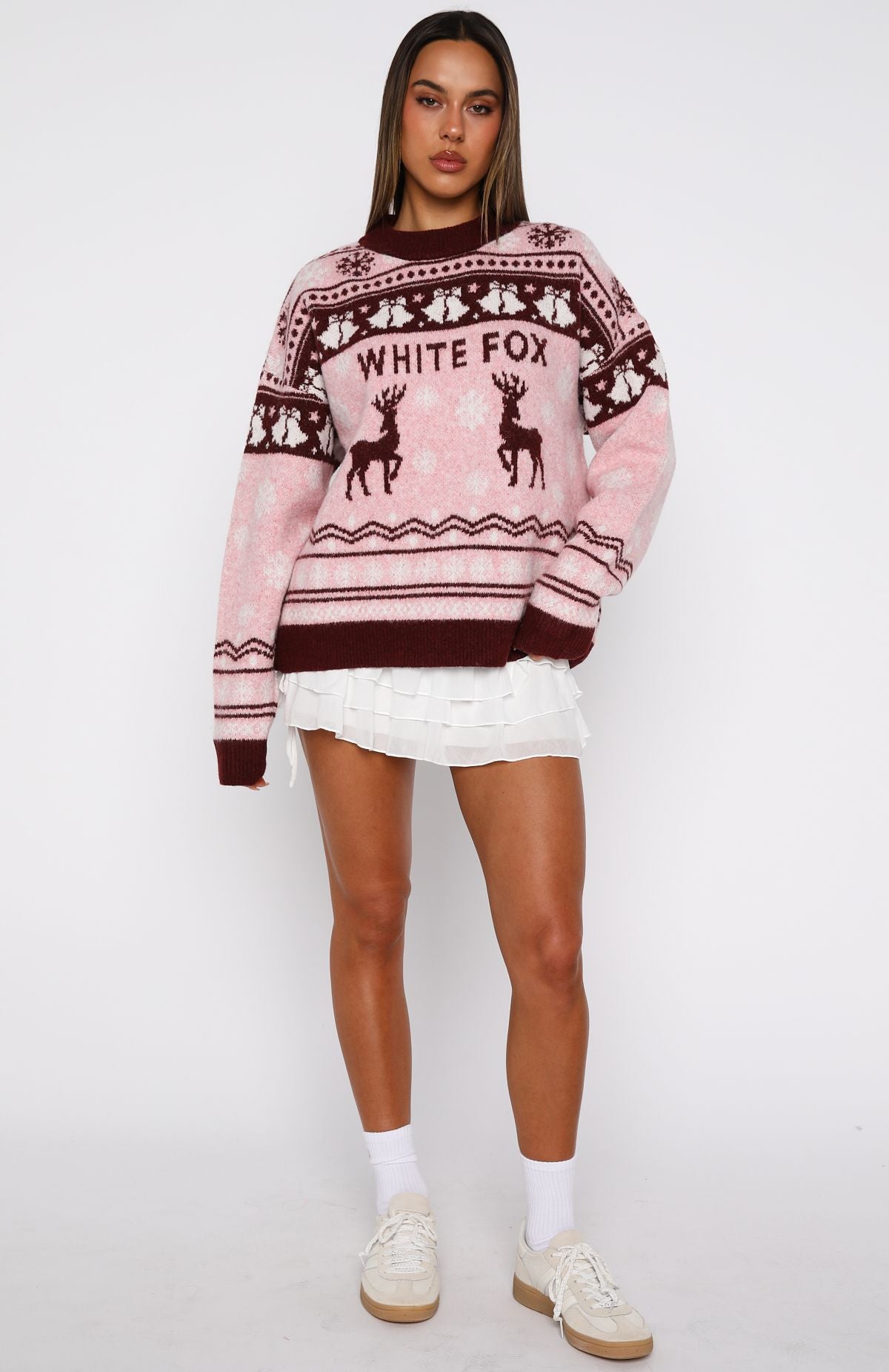 Arctic Fire Knit Sweater Crimson Twist