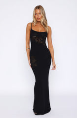 Deep Love Knit Maxi Dress Black
