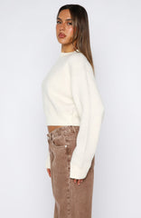 Can't Help Falling Knit Sweater White