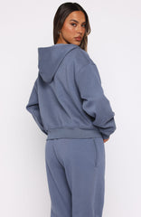 From The Archives Lexi Boxy Zip Front Hoodie Ocean