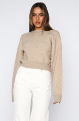 Can't Help Falling Knit Sweater Beige