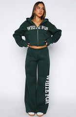 Brand New Start Wide Leg Sweatpants Forest Green