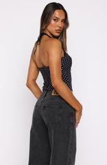 Just Your Type Bustier Black/White Polka Dot
