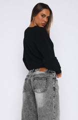 Warm Whispers Knit Cardigan Black