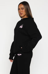 Feel The Love Oversized Hoodie Black