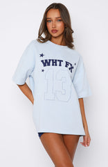 Just Wait And See Oversized Tee Baby Blue