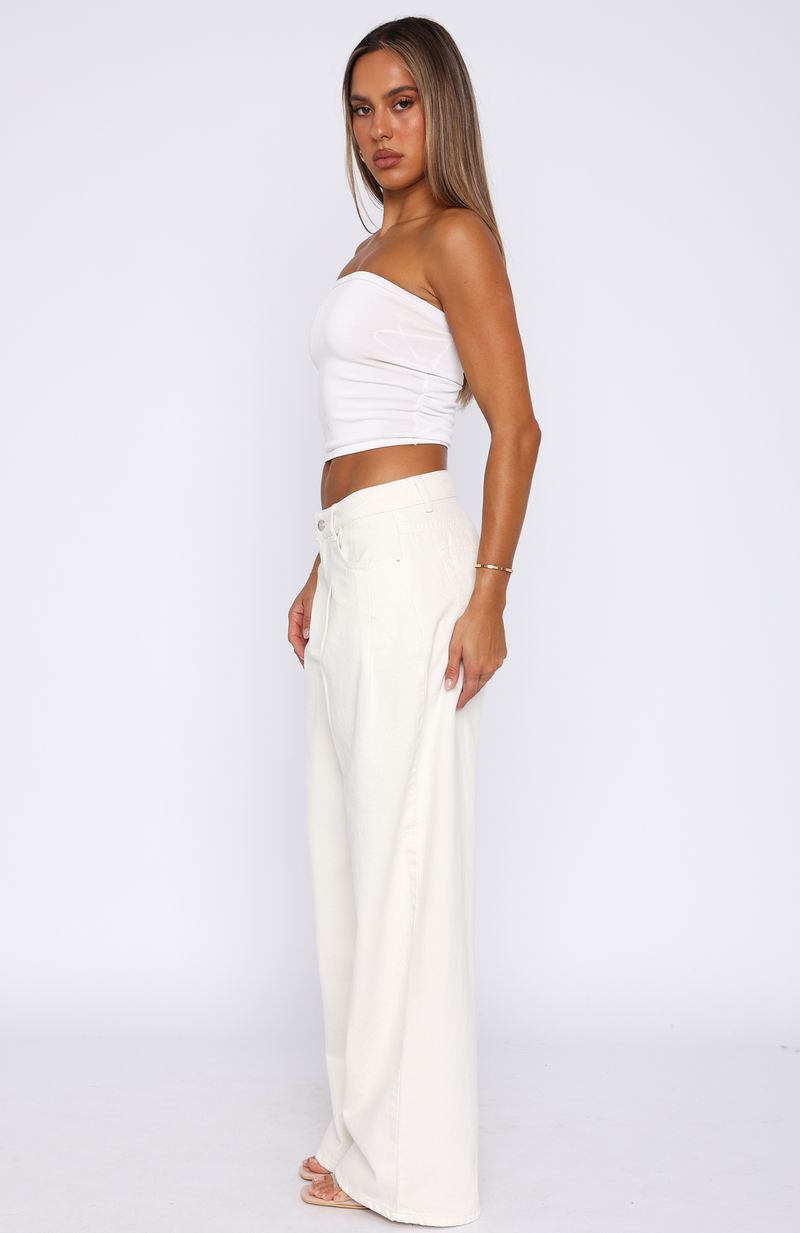 Iris Low Rise Wide Leg Jeans Off White