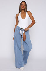She's Most Wanted Denim Chaps Light Blue
