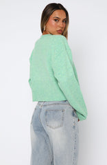 Make Me Happy Knit Cardigan Zesty Lime