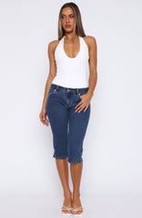 Annie Low Rise Capri Jeans Dark Blue