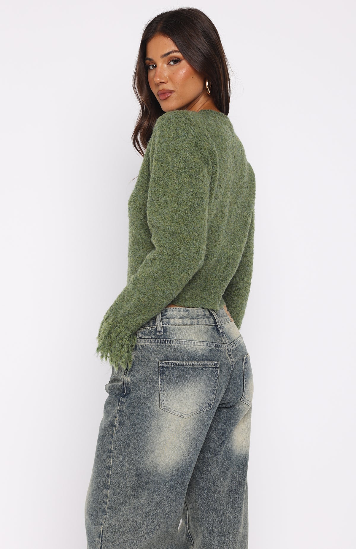 Baby It's Cold Knit Cardigan Moss