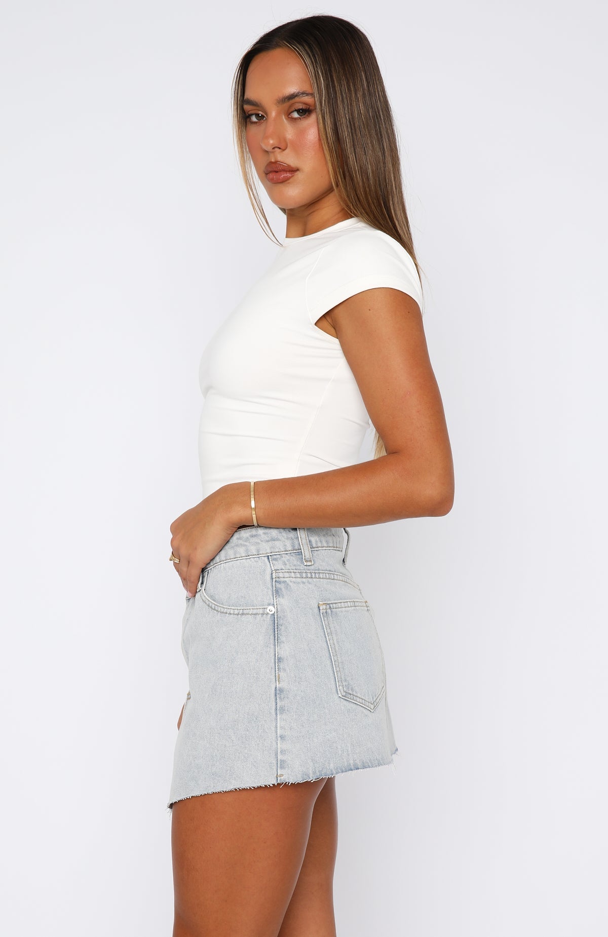 Best For Last Denim Mini Skirt Glacier Blue