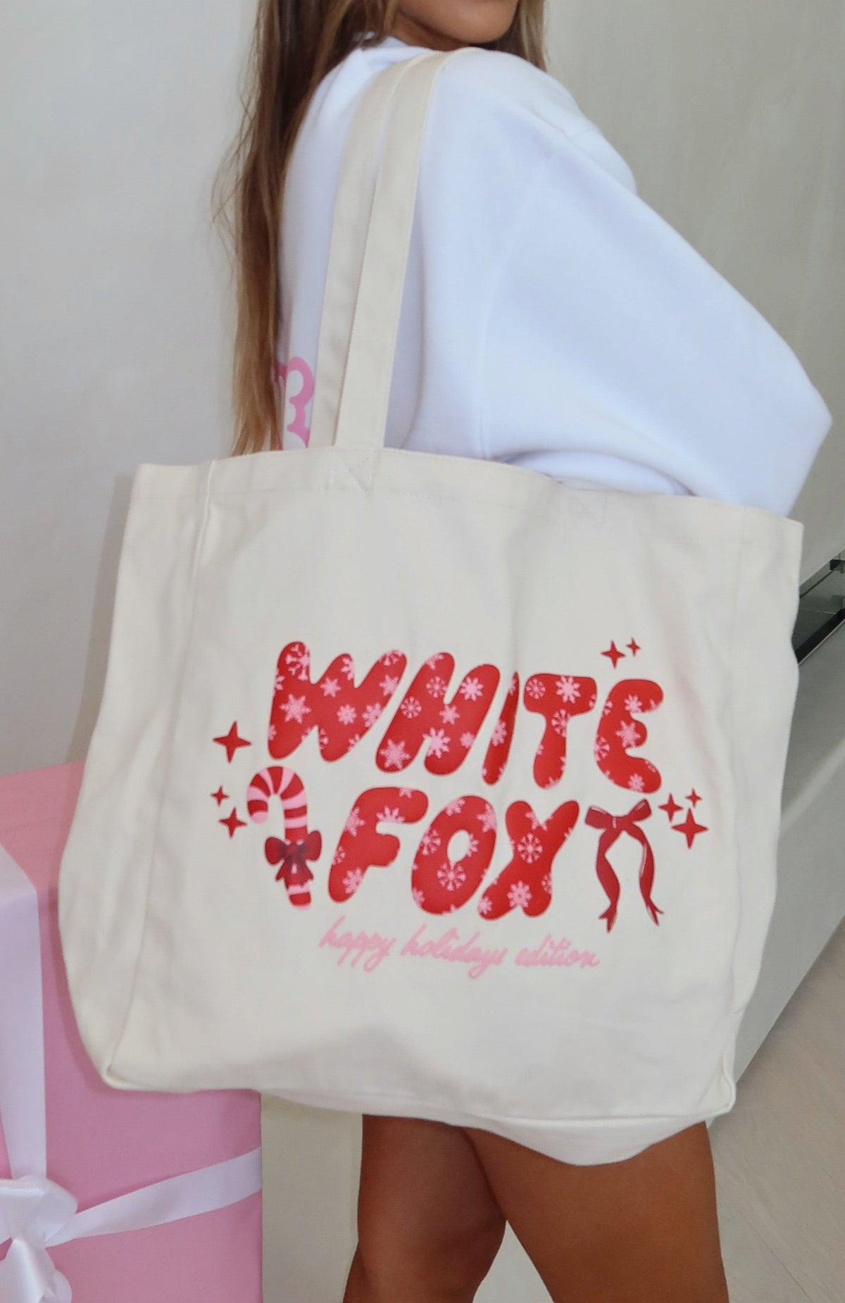 Christmas Feeling Tote Bag Cream