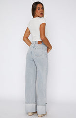 Ellie High Rise Wide Leg Jeans Glacier Blue