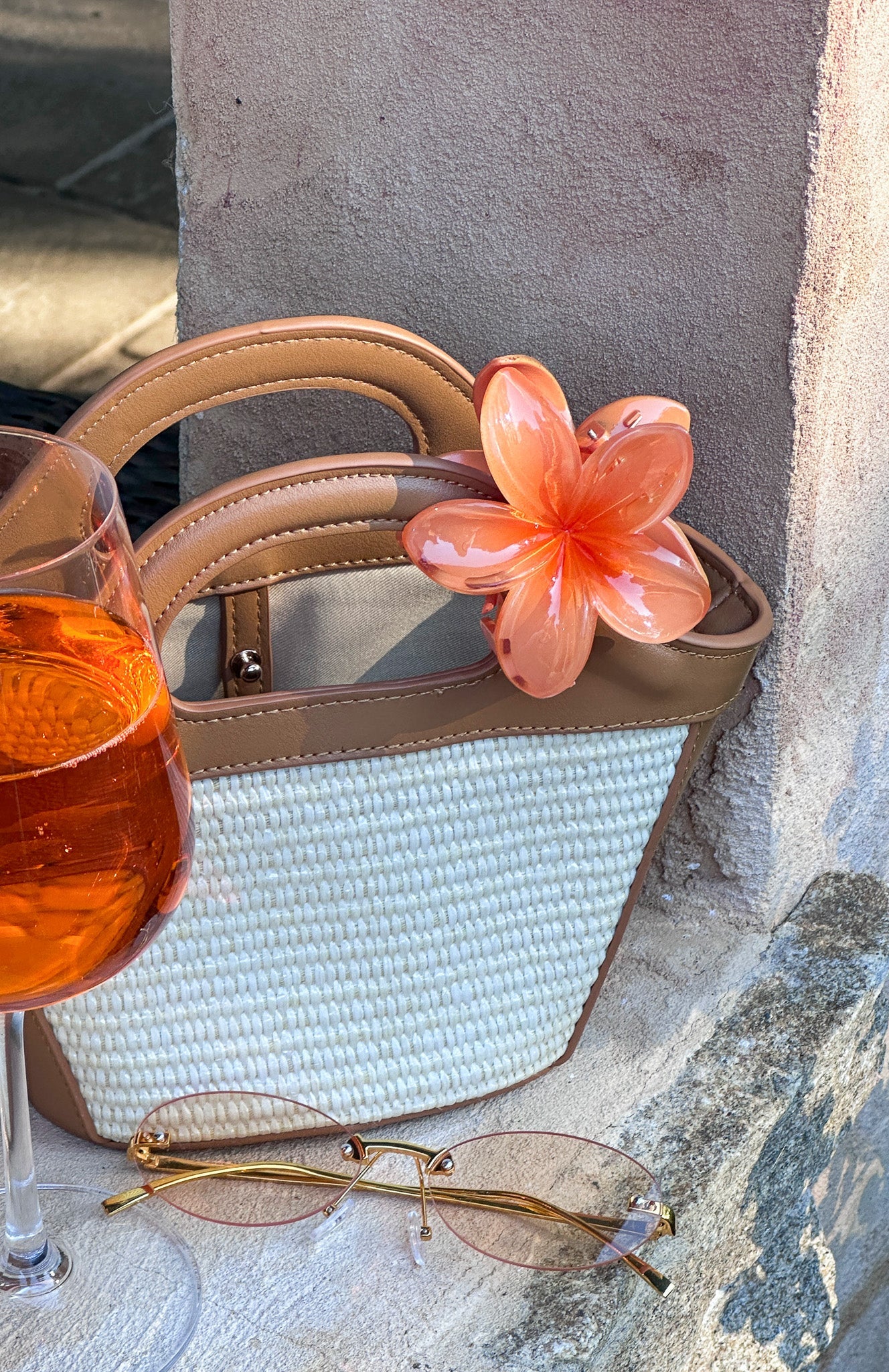 Floral Charm Hair Clip Peach