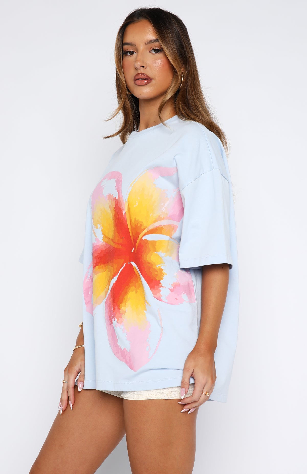 Girls Just Want To Have Fun Oversized Tee Baby Blue