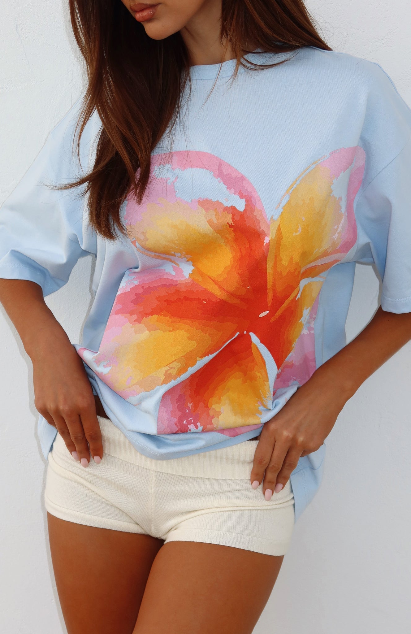 Girls Just Want To Have Fun Oversized Tee Baby Blue
