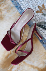 Julietta Heels Burgundy Satin