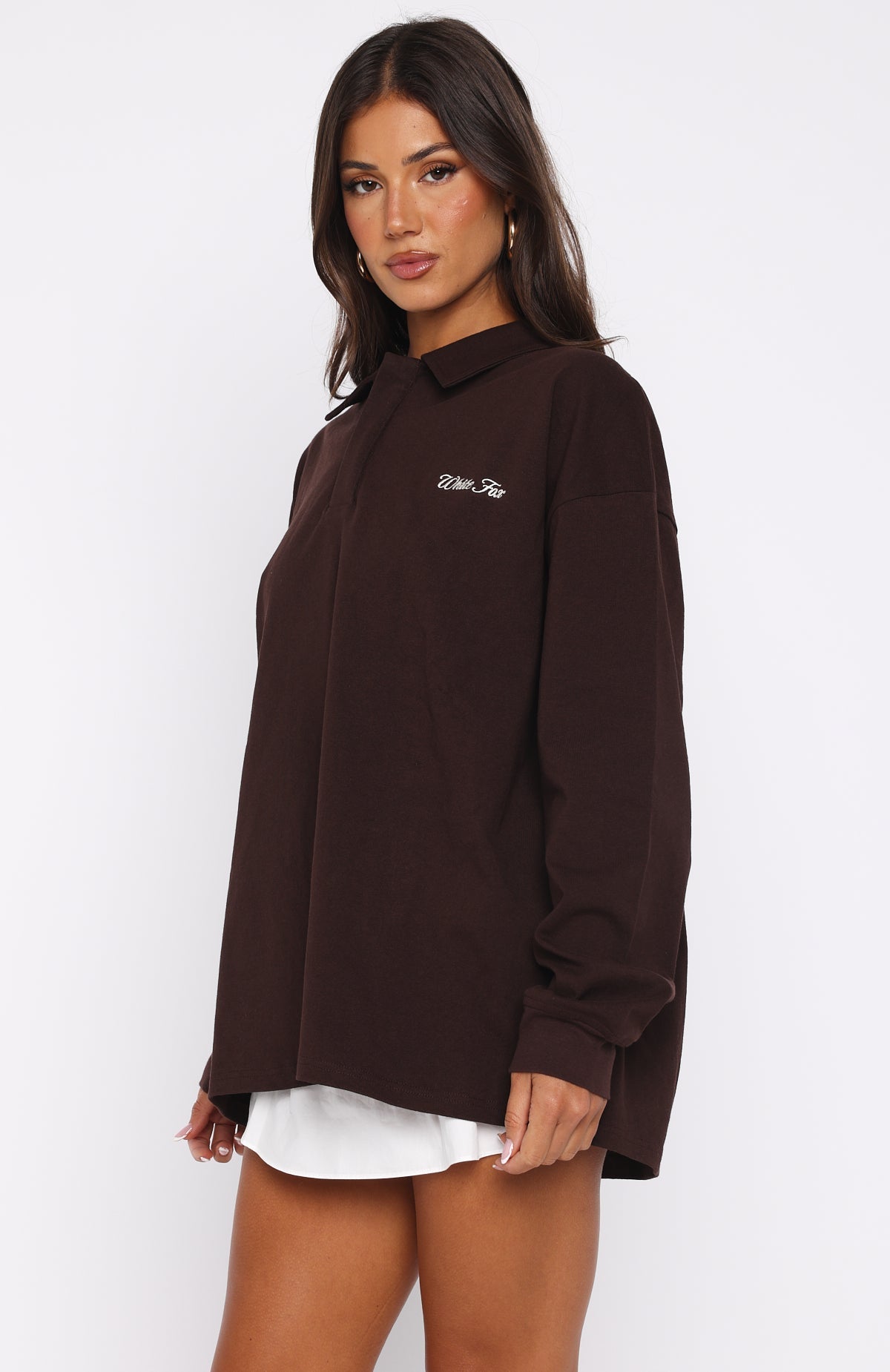 Let's Get Lost Oversized Long Sleeve Jersey Chocolate
